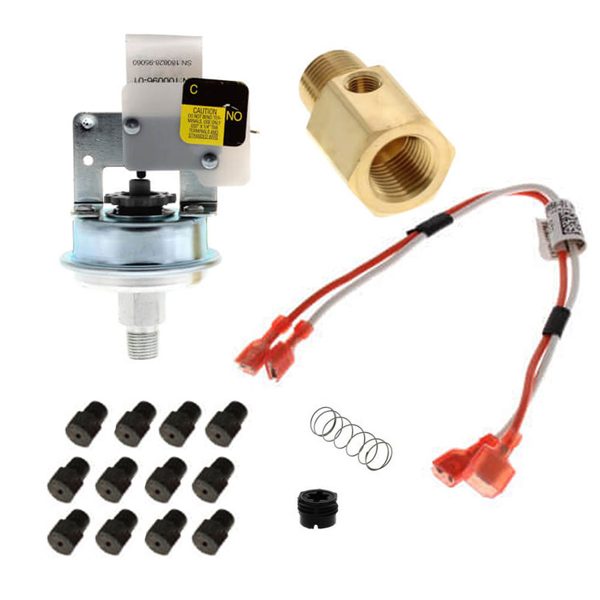 High altitude LP kit: orifices, spring, pressure switch, brass fitting and wire harness