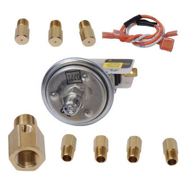 Package unit LP kit: brass orifices, pressure switch, brass adapter and wire harness